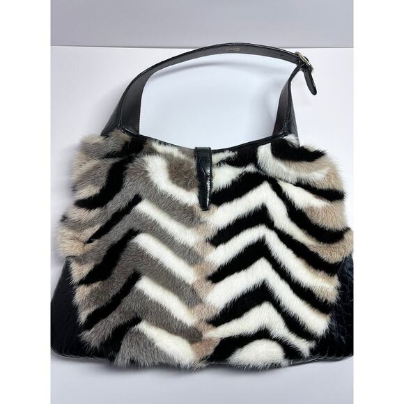 Vintage Gucci mink Crocodile big Jackie bag - Picture 7 of 10